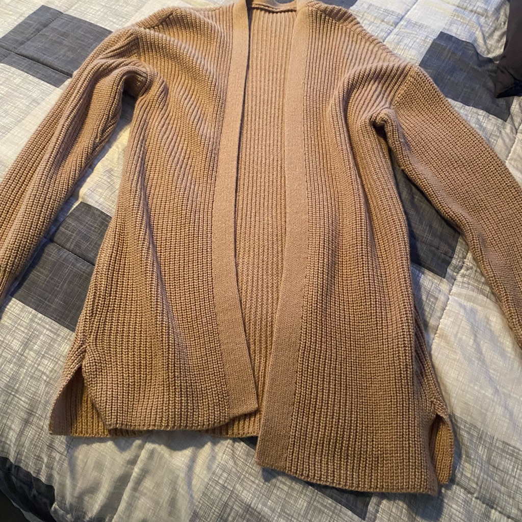 Shein Tan Ribbed Cardigan